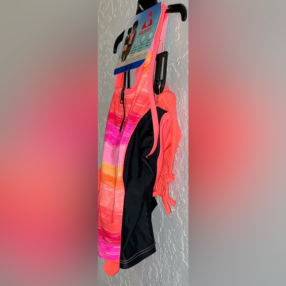 Gerry Pink and Orange Striped Tankini 3-Piece Swimsuit - Picture 3 of 6